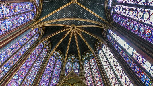 Stained glass architecture monuments