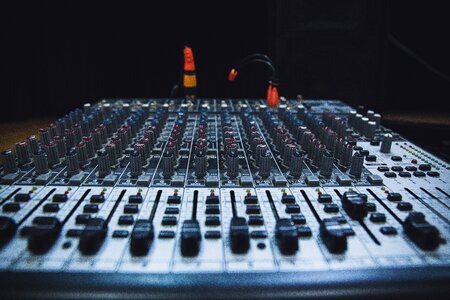 Audio mixing panel studio photo