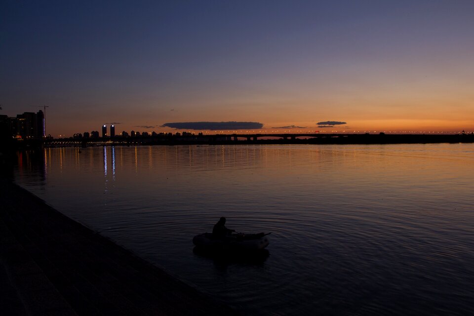 Dinghy afterglow reflection