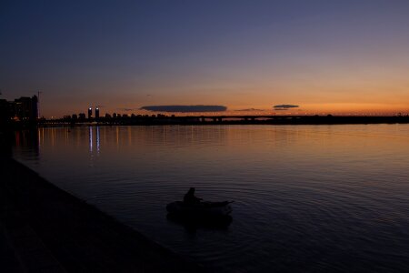 Dinghy afterglow reflection