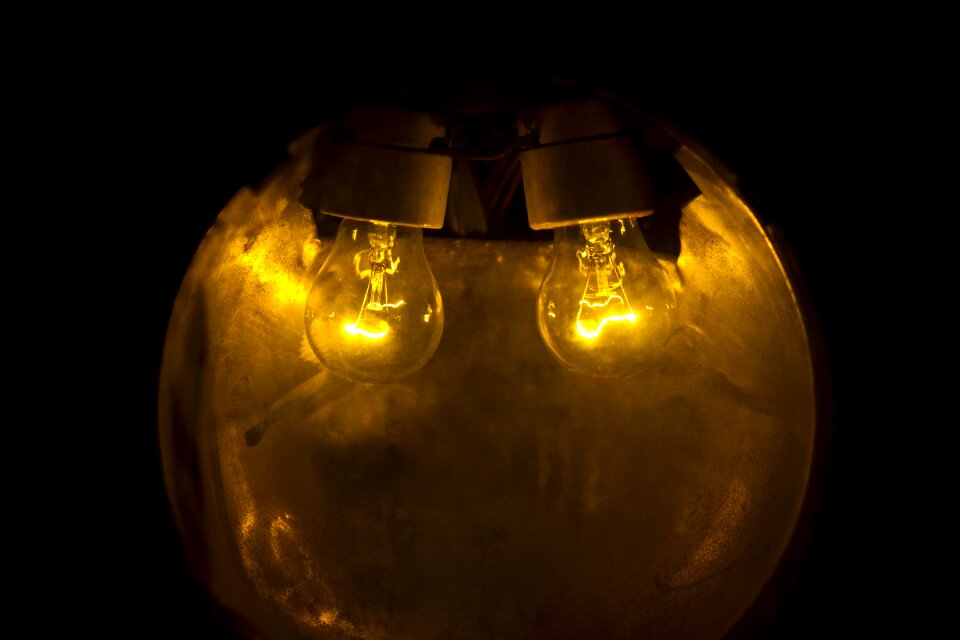 Yellow lamp black lamp