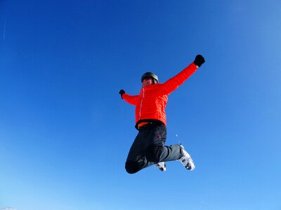 Skiing jump sky