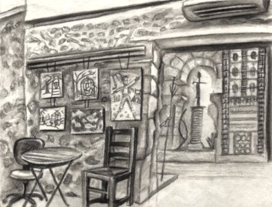 Dessin sur le motif de l'entrée de l'expo Mémoire vive a… 