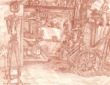 Dessin sur le motif de l'expo Mémoire vive 