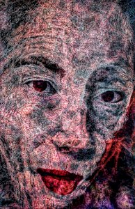 Portrait 36 au feutre blanc 