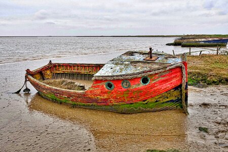 Wreck red abandoned photo