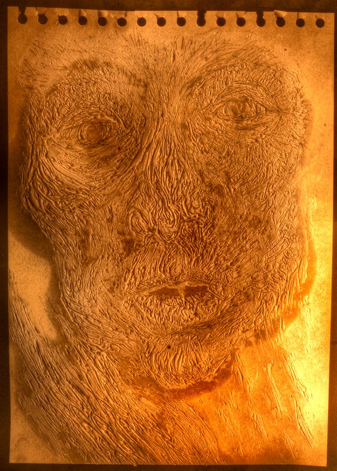 Huile sur papier, blanc sur blanc avec révélation numériq… 