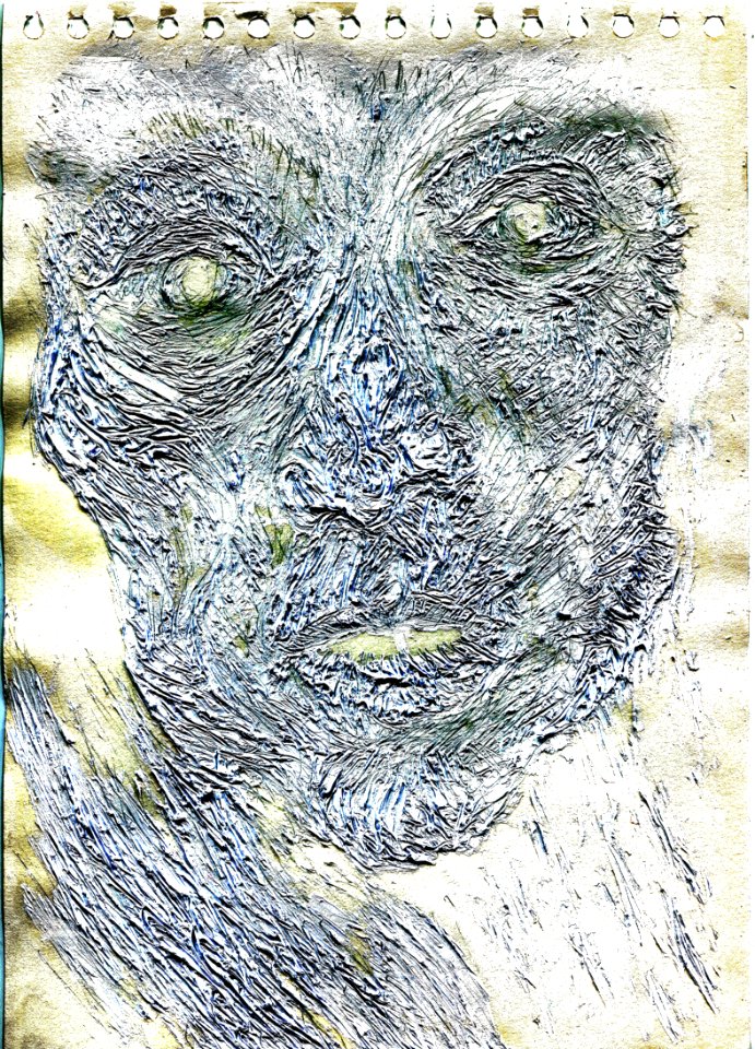 Huile sur papier, blanc sur blanc avec révélation numériq… 