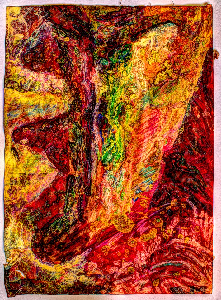 1993, techniques mixtes sur papier A4 Fusion de 2 traitem… 