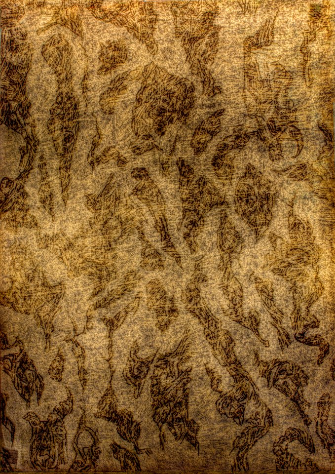 Dessin des fibres, composant la feuille de papier, au sty… 