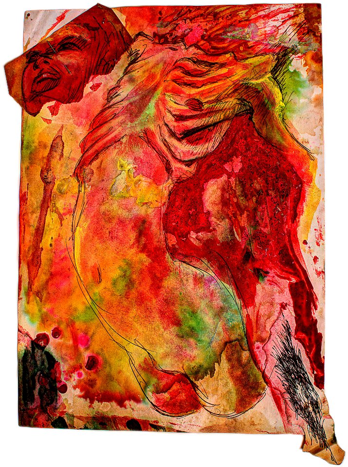 A4, gouache et encres, 1992 / 2001 HDR Fusion Photomatix 
