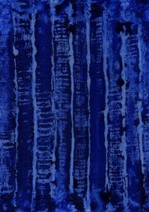 Barreaux, huile bleu outremer sur papier, 2007 