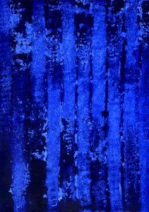 Barreaux, huile bleu outremer sur papier, série, 2006 photo