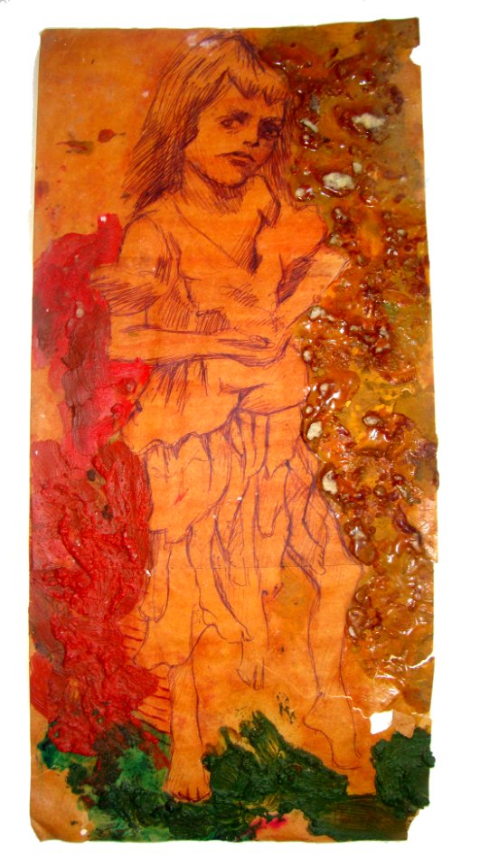 crayon à bille, pigments, huile et colle, 1992 View On Wh… 