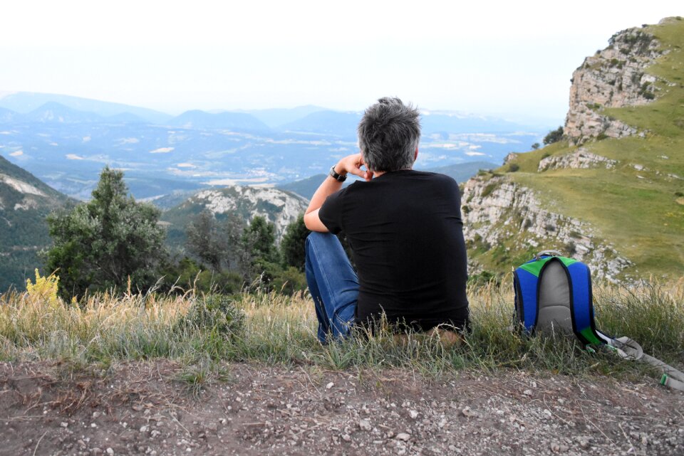 Nature mountain top sit