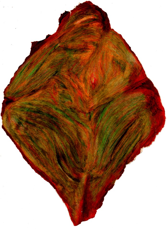 pastel et encre sur papier déchiré, 1992/2001 