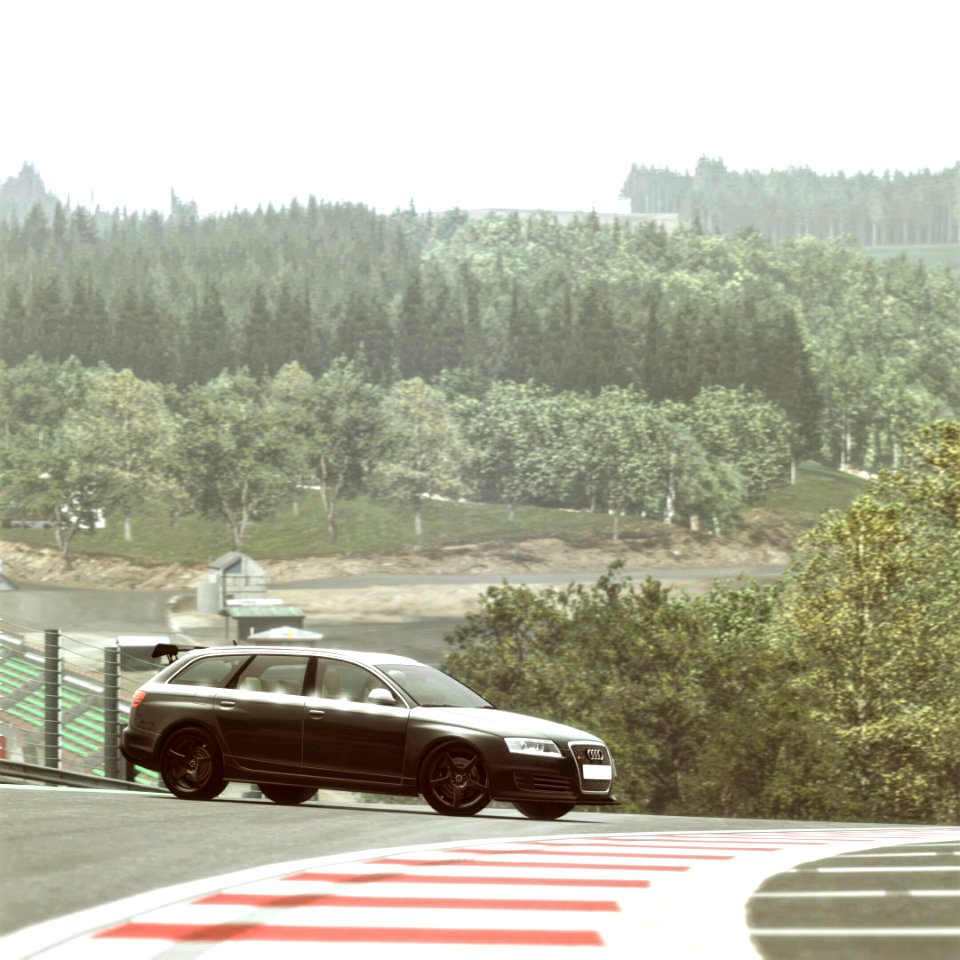 Rising above Eau Rouge. 