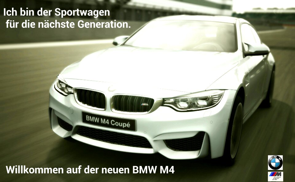 German BMW M4 advert. 