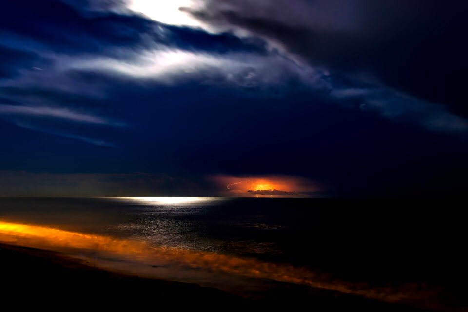 Night evening lightning