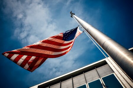 Clouds flagpole patriotism