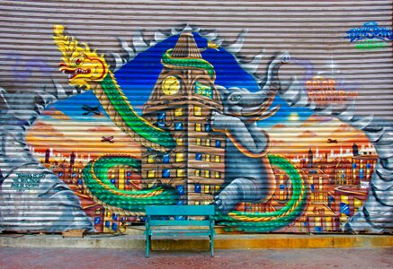Colorful color dragons