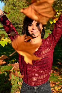 Young woman autumn fall