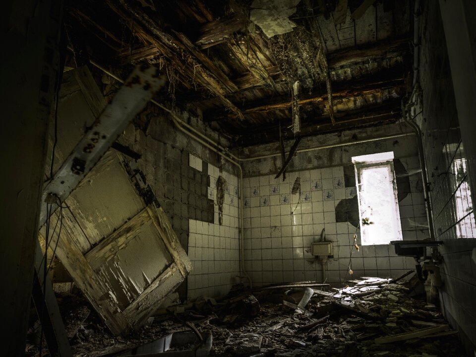Abandoned dilapidated shabby