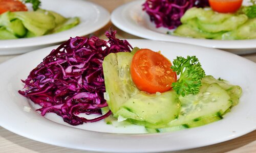 Red cabbage tomato healthy photo