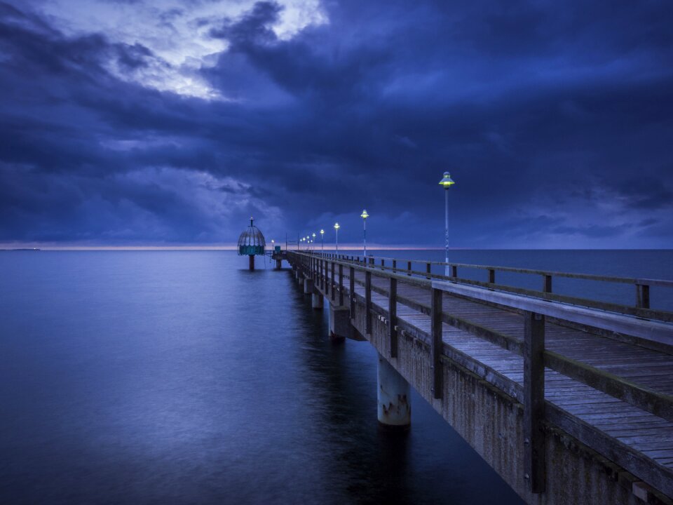Blue hour baltic sea clouds