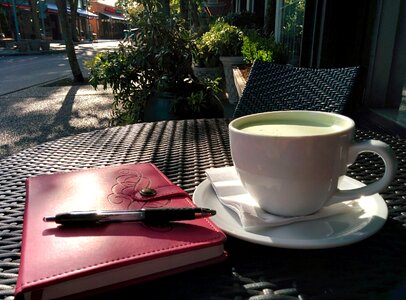 Green tea latte cup