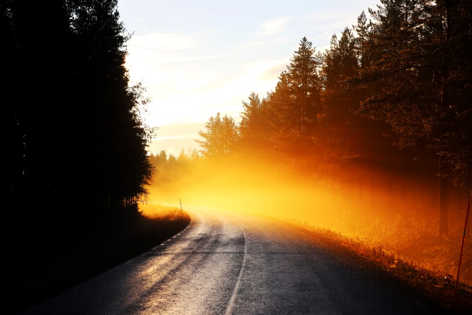 Mist sunrise early morning