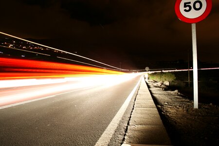 Long exposure highway taillights