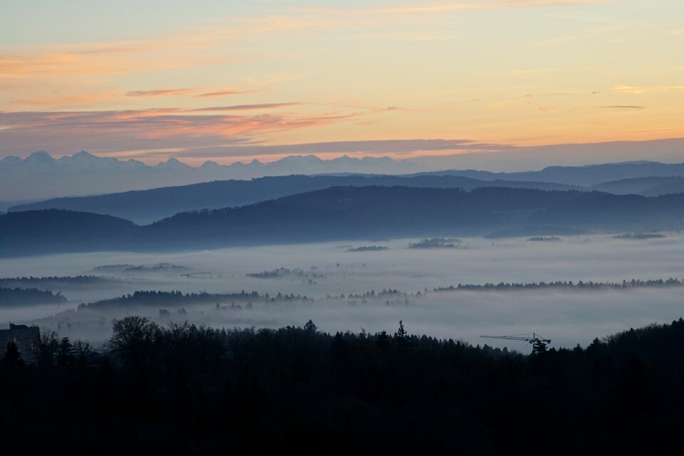 Sea of fog abendstimmung alpine