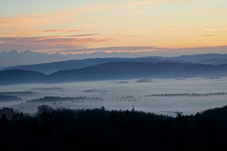 Sea of fog abendstimmung alpine