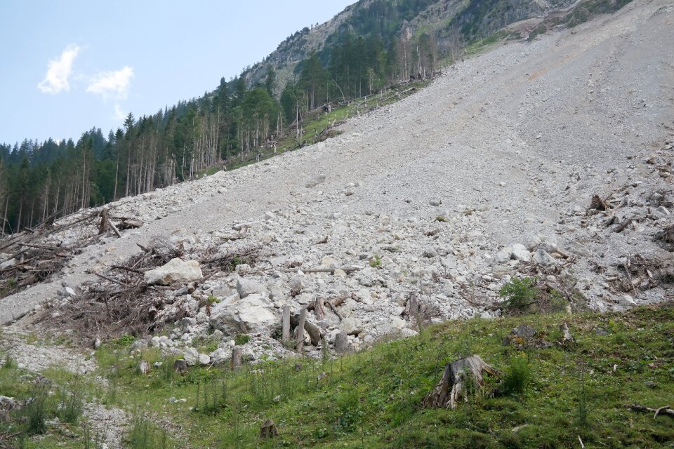 Landslide vilsalpsee mountain