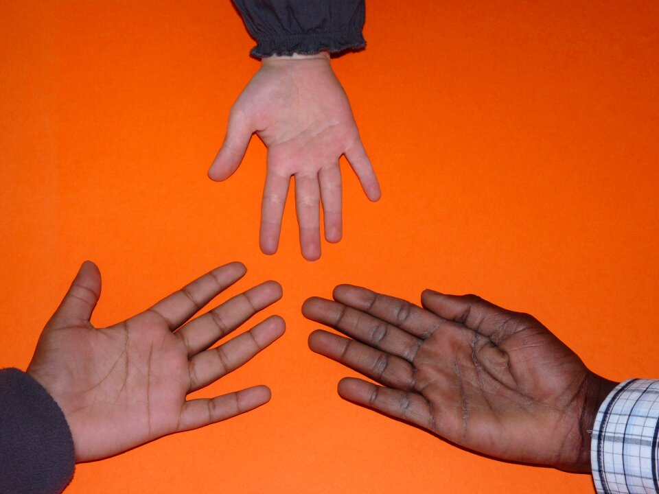 Child's hand hands trust