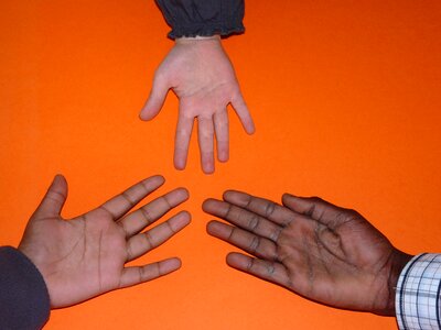 Child's hand hands trust photo