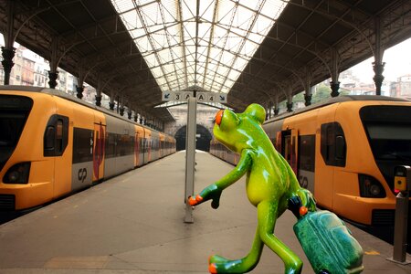 Funny railway station fun photo