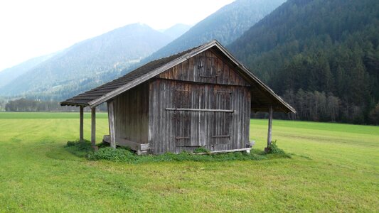 Scale field barn alpine hut