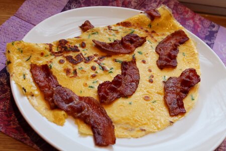 Bacon pancakes noon tips traditional food photo