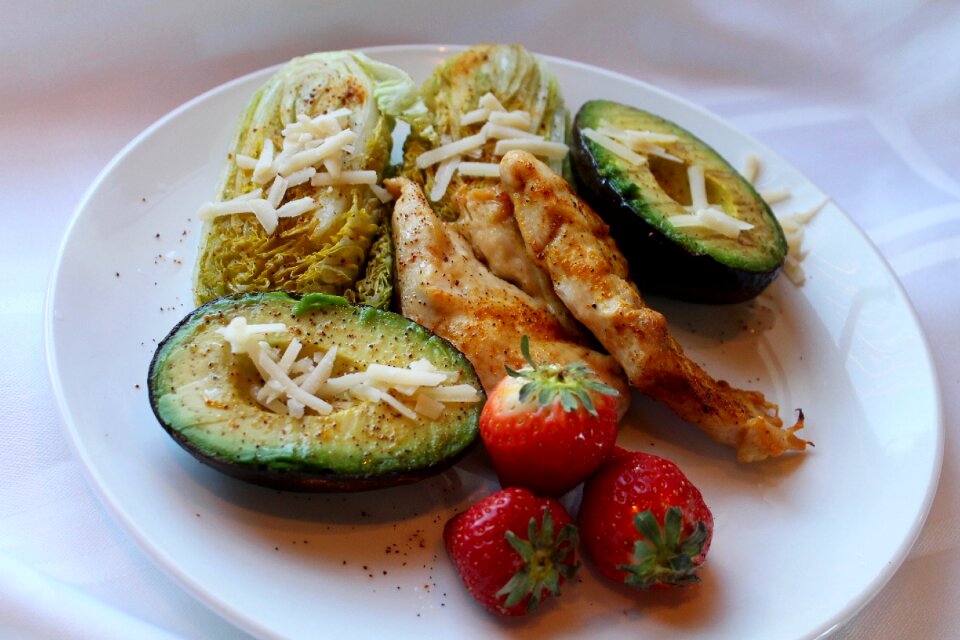 Chicken avocado heart salad