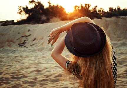 Beach sand girl photo