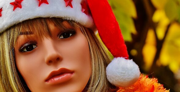 Santa hat face young