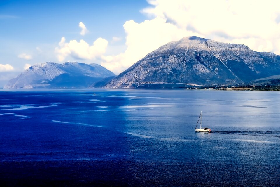 Mountains ship boat