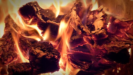 Hot heat wood fire photo