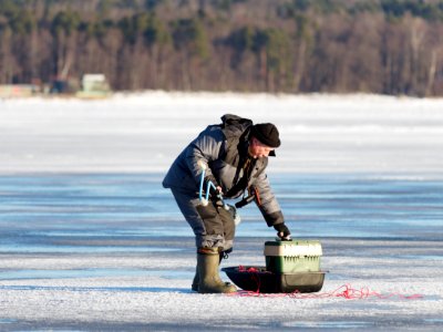 Winter fisherman photo