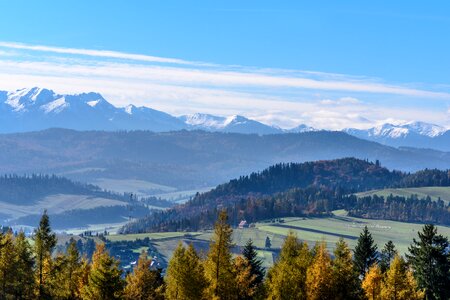 Mountains blue the sun photo