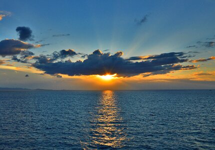 Sky mirroring sea photo