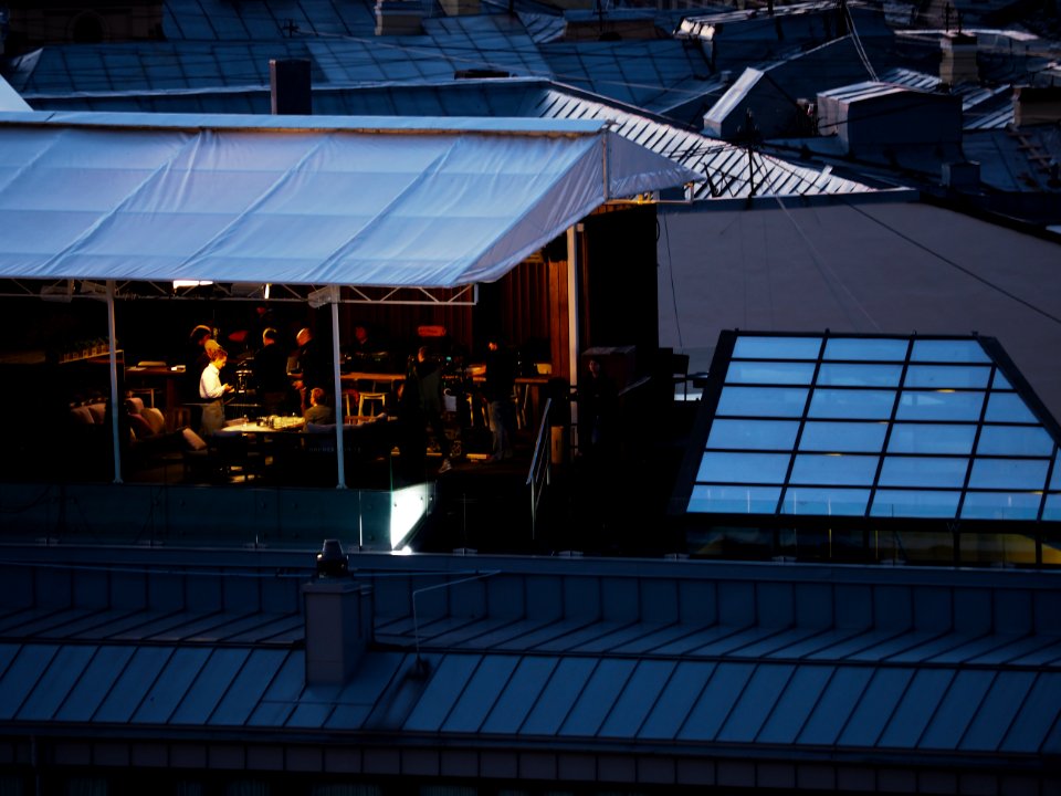 Late dinner on the roof 