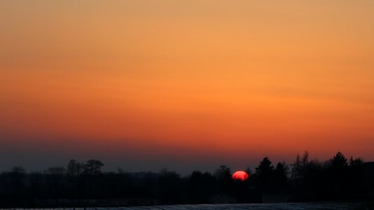 Red evening sky orange sky